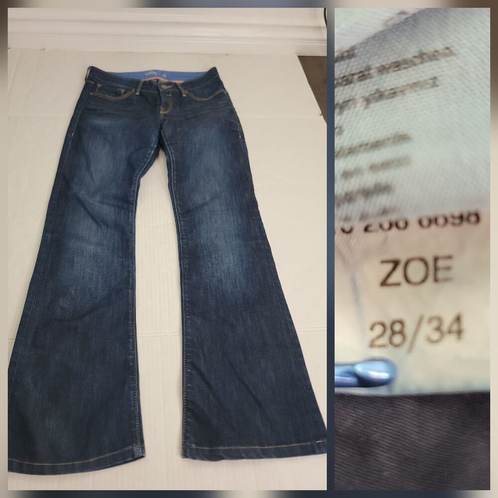 MAVI Zoe Jeans Size 28x30 Low Rise Flare Stretch Denim Blue Dark Wash